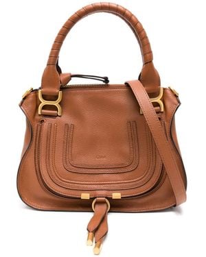 Chloé Marcie Small Leather Handbag - Brown