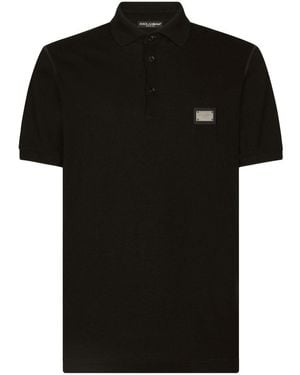Dolce & Gabbana Cotton-Piqué Polo Shirt - Black