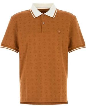 MCM Orange Piquet Polo Shirt - Brown