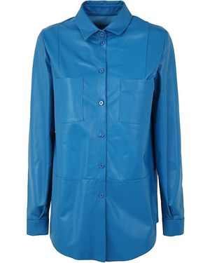DRM Leather Shirt - Blue