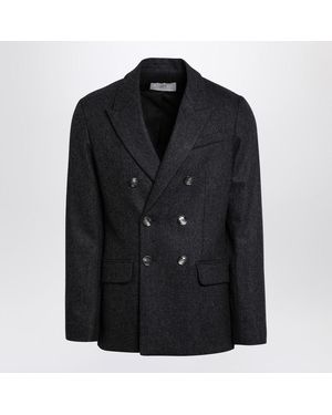Ami Paris Double-Breasted Jacket - Black
