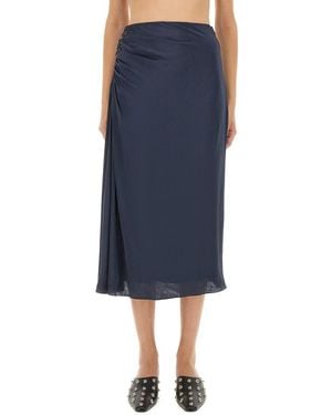 Theory Draped Midi Skirt - Blue