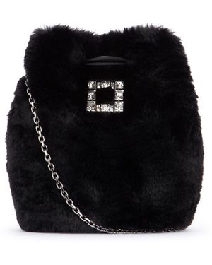 Roger Vivier Tres Vivier Daisy Aumoniere in Black | Lyst