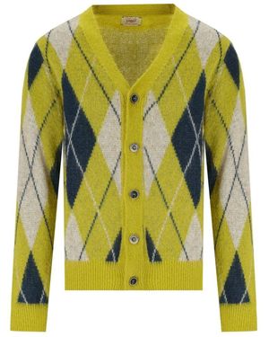 Bob Taylor Acid Diamond Cardigan - Yellow