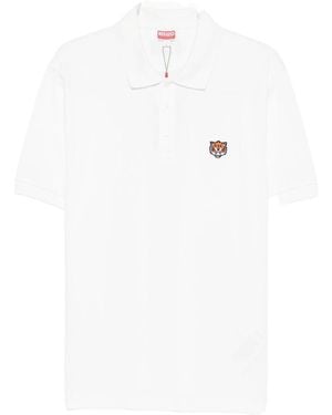 KENZO Cotton T-Shirt With Embroidered Tiger Logo - White