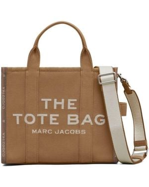Marc Jacobs 'Small Tote' Tote With Contrasting Logo Embroidery - Brown