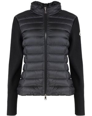 Moncler Two-Material Cardigan - Black
