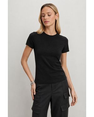The Noli Shop Amaya Suede T-Shirt - Black
