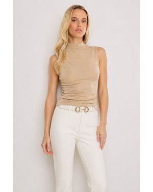 The Noli Shop Mia Shimmer Tank - Natural