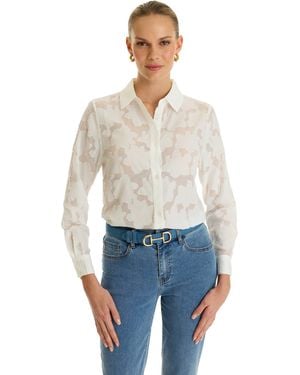 The Noli Shop Stelle Button Up - Red