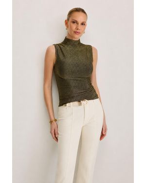 The Noli Shop Mia Shimmer Tank - Green