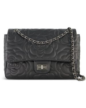 The Noli Shop Alessia Rose Embossed Leather Bag - Black