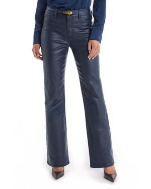 The Noli Shop Aria Coated Flare Jean - Blue