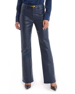 The Noli Shop Aria Coated Flare Jean - Blue