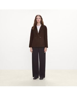 Theory Peplum Double-Breasted Blazer - Brown
