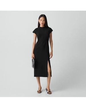 Theory Short-Sleeve Midi Dress - Black