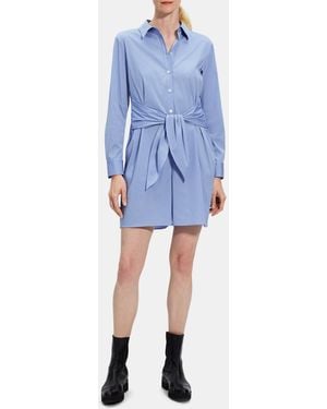 Theory Tie Waist Romper - Blue