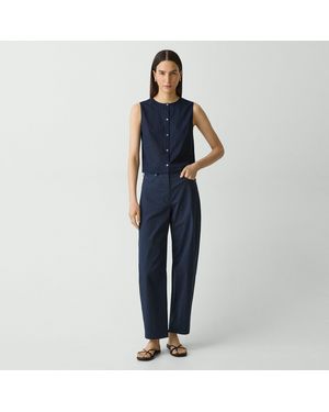 Theory Cropped Barrel Pant - Blue