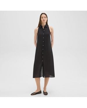 Theory Halter Neck Shirt Dress - Black