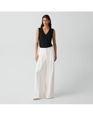 Theory Pleated Wide-Leg Pant - Black
