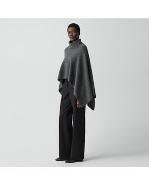 Theory Ribbed Poncho - Black