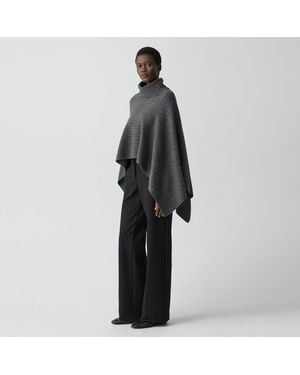 Theory Ribbed Poncho - Black