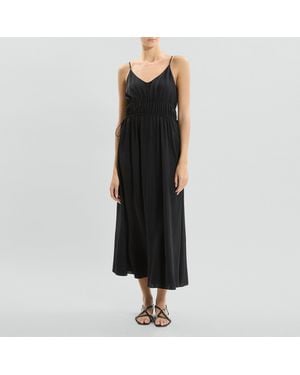 Theory Gathered V-Neck Dress - Black