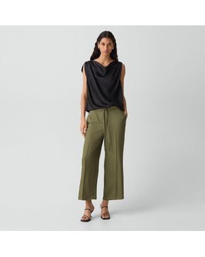 Theory Cropped Wide-Leg Pant - Green