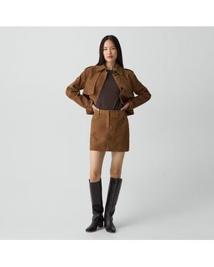 Theory Mini Trouser Skirt - Brown