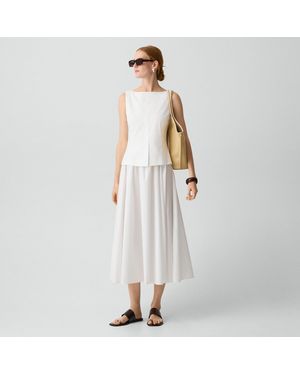 Theory Boatneck Midi Dress - White