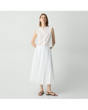 Theory Pleated A-Line Skirt - White
