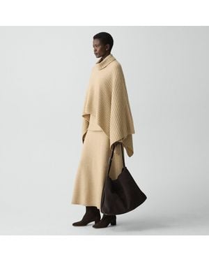 Theory Ribbed Poncho - Natural