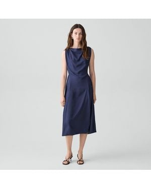 Theory Draped Midi Dress - Blue