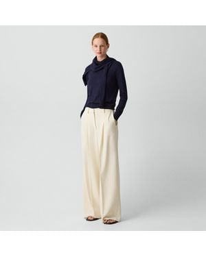 Theory Pleated Wide-Leg Pant, 30' - Blue