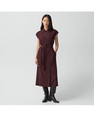 Theory Double-Breasted Belt Dress - Red