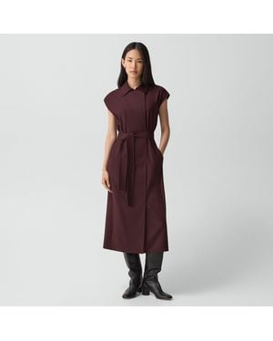 Theory Double-Breasted Belt Dress - Red