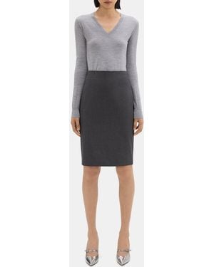 Theory Pencil Skirt - Gray