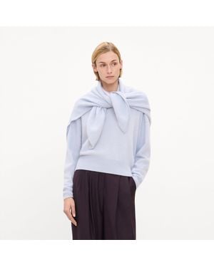 Theory Brushed Triangle Scarf - White