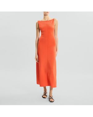 Theory Square Neck Dress - Orange
