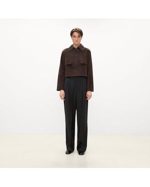 Theory Cropped Trench Coat - Black