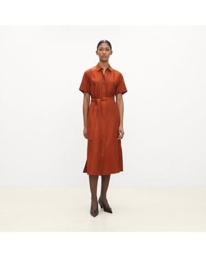 Theory Belted Shirt Dress - Red
