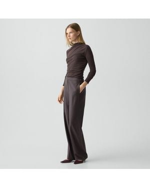 Theory Wide-Leg Pull-On Pant - Black
