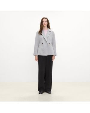 Theory Peplum Double-Breasted Blazer - White