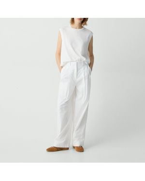 Theory Double Pleat Pant - White