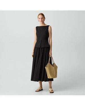 Theory Boatneck Midi Dress - Black