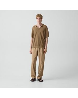 Theory Straight Drawstring Pant - Natural