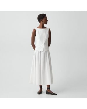 Theory Ruched Ballet Flat - White