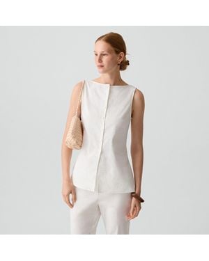 Theory Boatneck Cutaway Top - White