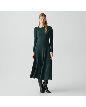 Theory Twist Neck Dress - Green