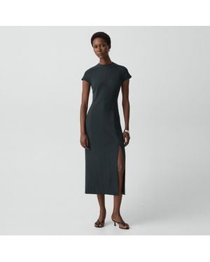 Theory Short-Sleeve Midi Dress - Black